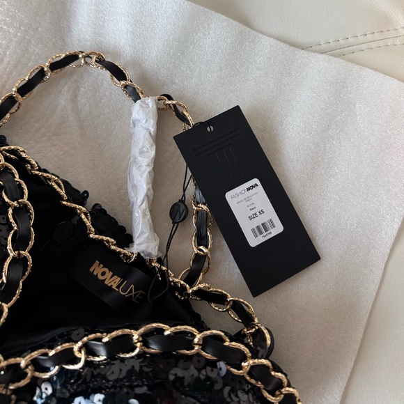 FASHION NOVA | Madeline Sequin Mini Dress - Black (XS) - Picture 6 of 6